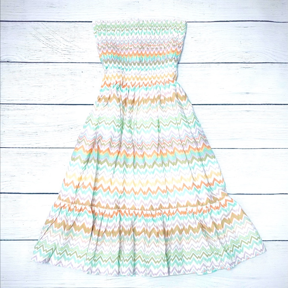 Ludi Pastel Colors Strapless Cotton Lined Dress S